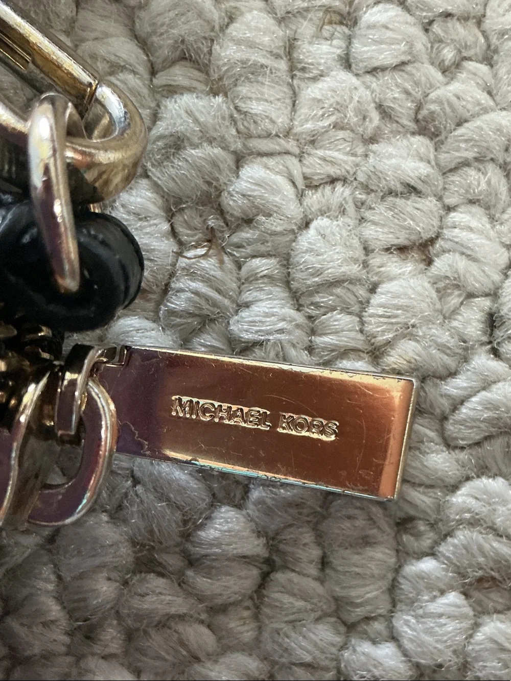 Michael Kors Black Leather Zip-Around Wristlet Wallet with Gold Hardware
